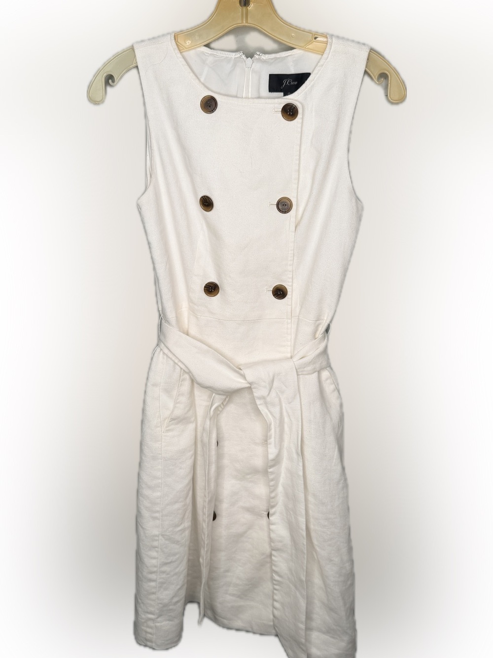 J Crew Linen Blend White Dress